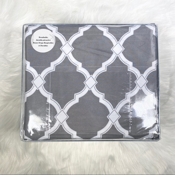 ✨FINAL RUN✨King 4pc Light Grey Arabesque - Picture 2 of 5